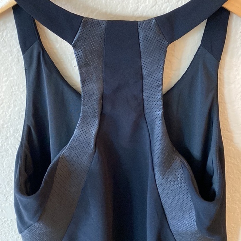 Rag & bone black leather trim Racerback tank top - Picture 10 of 11